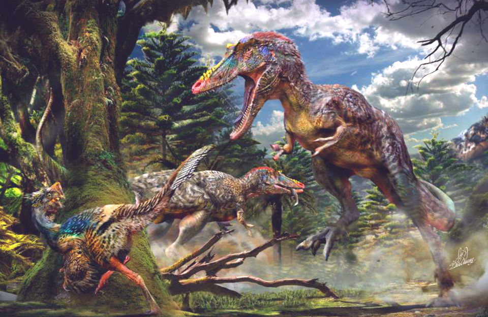 >Qianzhousaurus Dinosaur